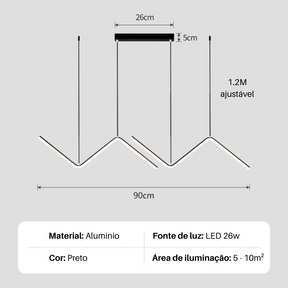 Pendente Minimalista LED – Sofisticação e Estilo para Ambientes Modernos