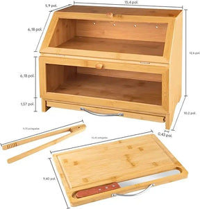 Porta-Pão Premium com Tábua de Corte Integrada